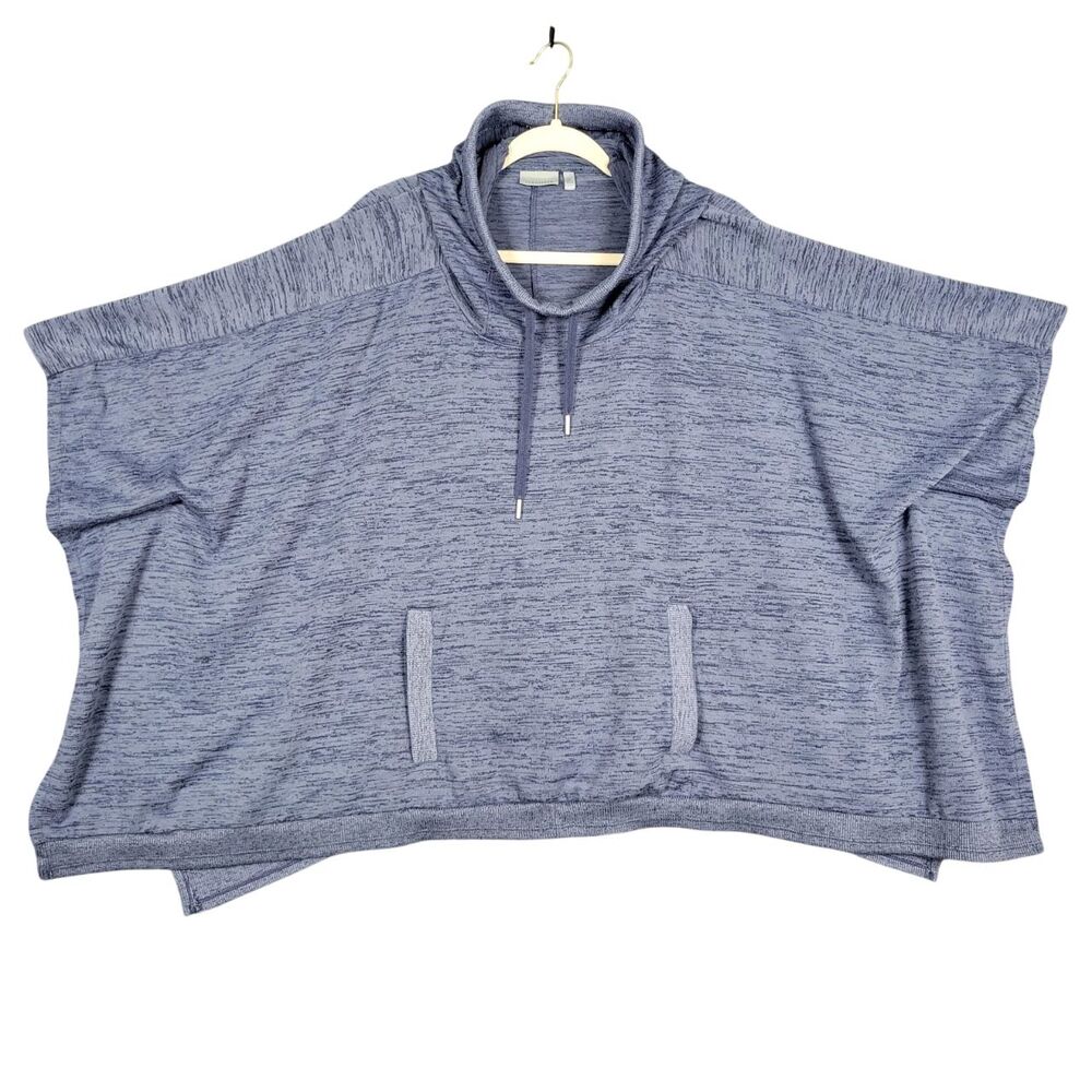 ATHLETA 721575 Blue Blissful Poncho Hoodie Oversized Athleisure SIZE MEDIUM